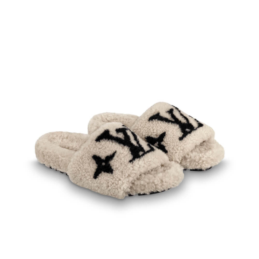 Louis Vuitton Bom Dia Flat Mules Shearling 1A8CXB