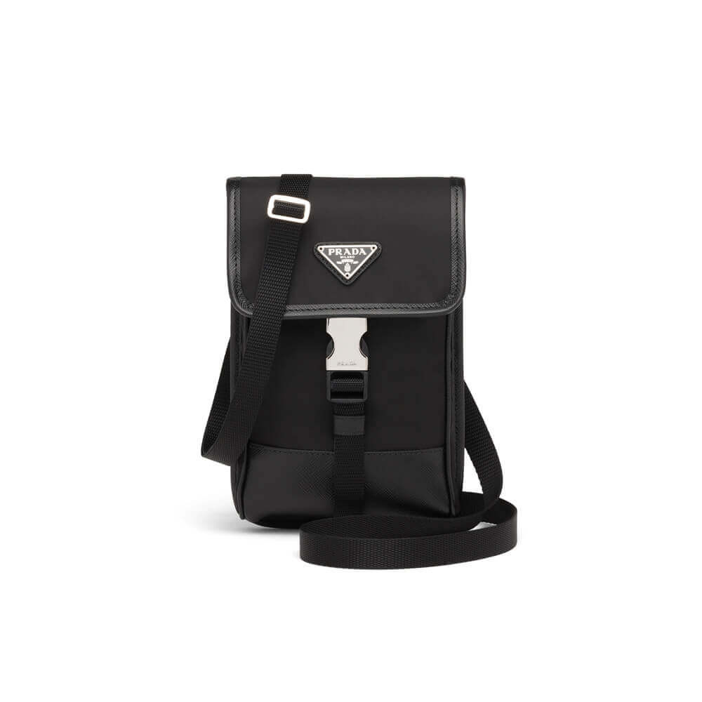 Prada Nylon and Saffiano Leather Smartphone Case 2ZH109 Black