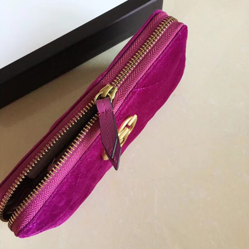 Gucci GG Velvet Zip Around Wallet 443123