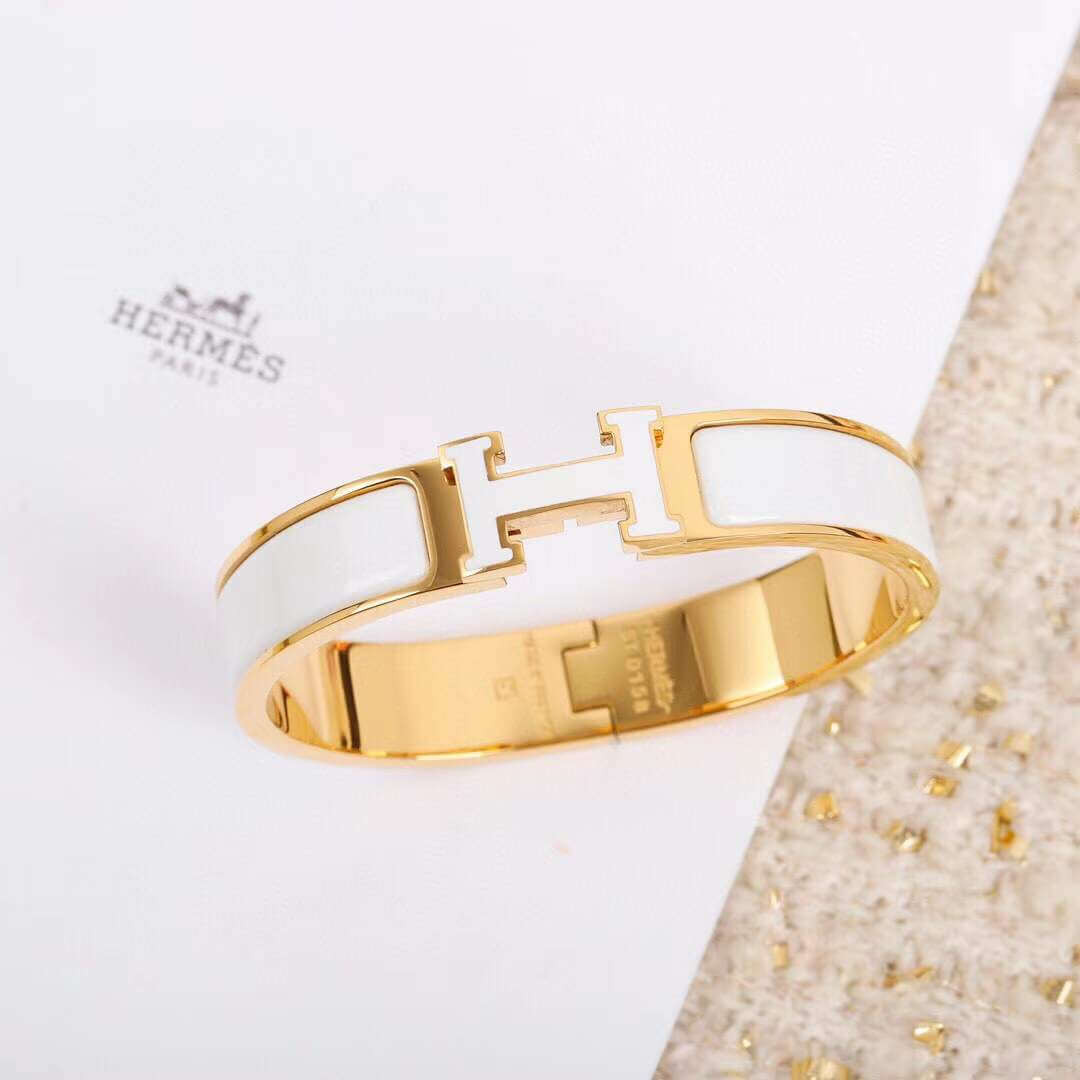 Hermes Narrow Clic Clac H Enamel Bracelet