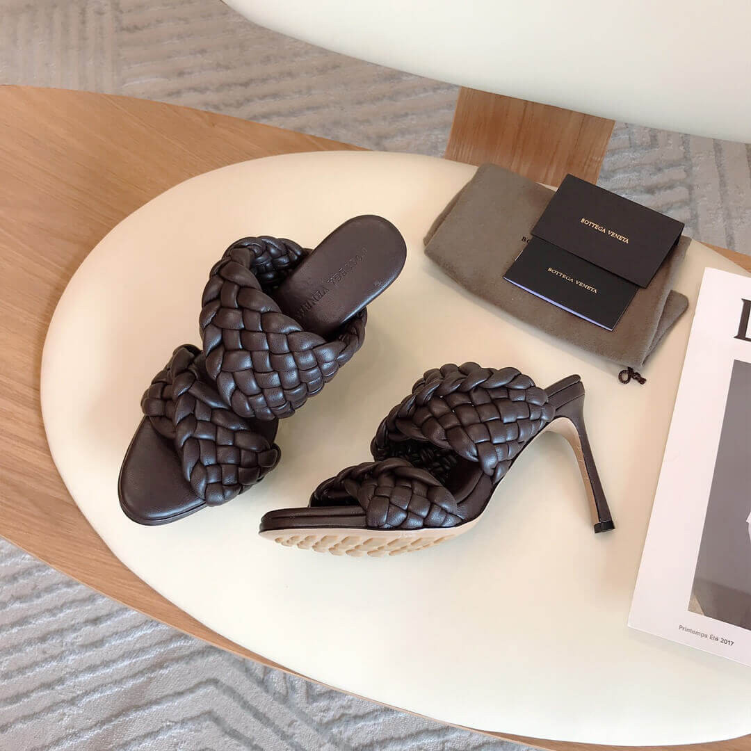 Bottega Veneta BV Curve Sandals 621213 Dark Coffee