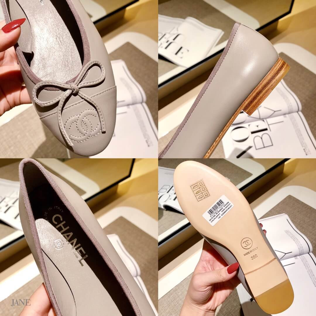 Chanel Leather CC Cap Toe Ballerinas G02819