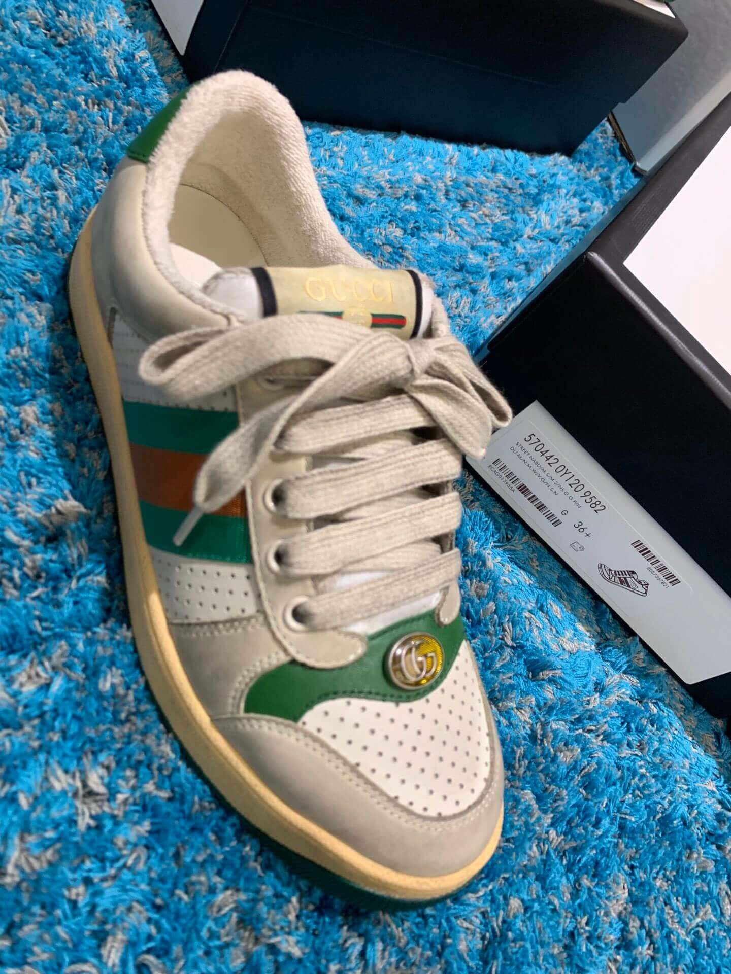 Gucci Screener Leather Sneaker 577684 White