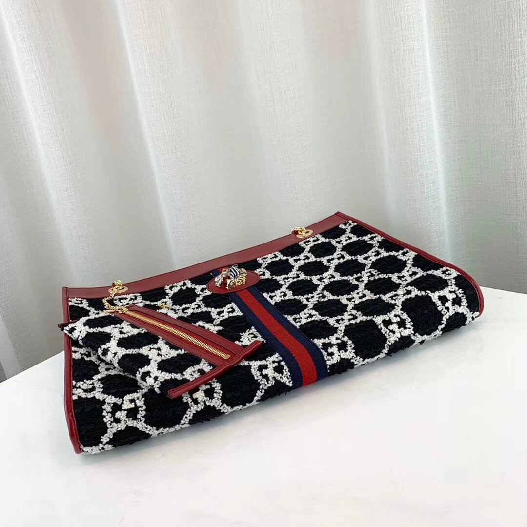 Gucci Rajah GG Tweed Large Tote 537219