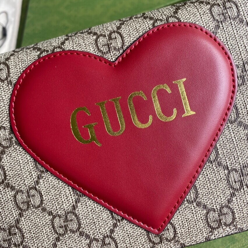 Gucci Valentines Day Chain Card Case Wallet 648948