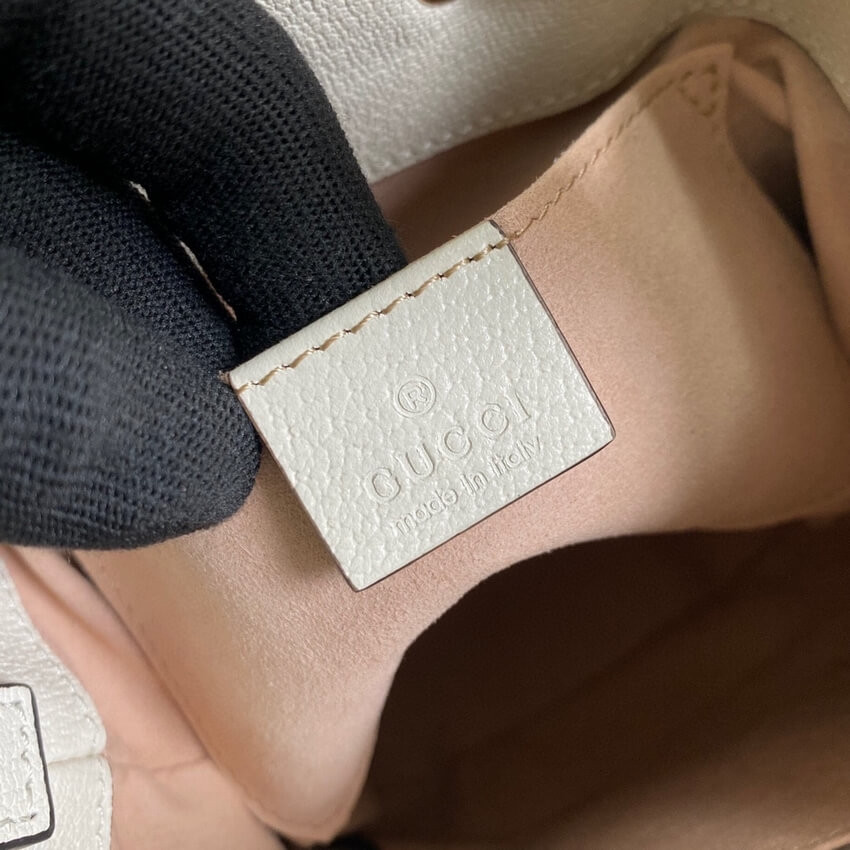 Gucci Ophidia Small GG Bucket Bag 550621 White