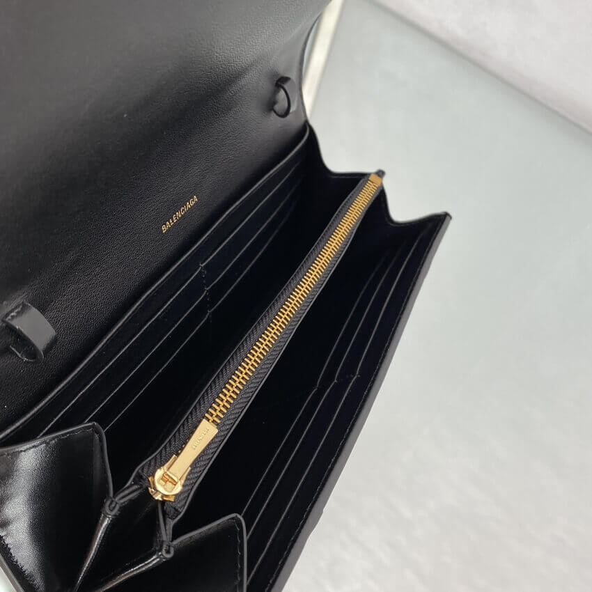 Balenciaga Hourglass Leather Strap Wallet