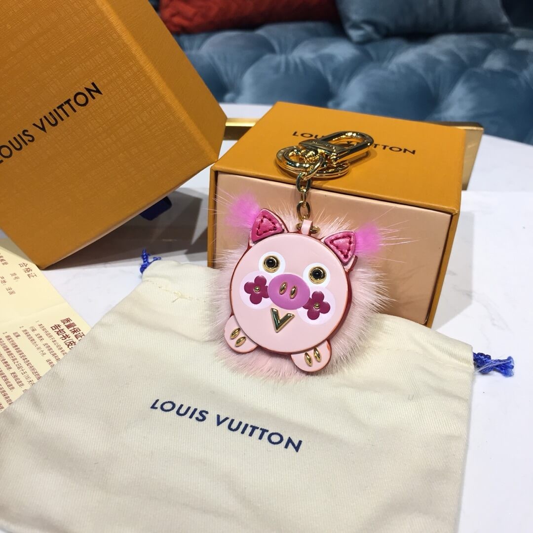 Louis Vuitton Wild Fur Pig Bag Charm And Key Holder M64260