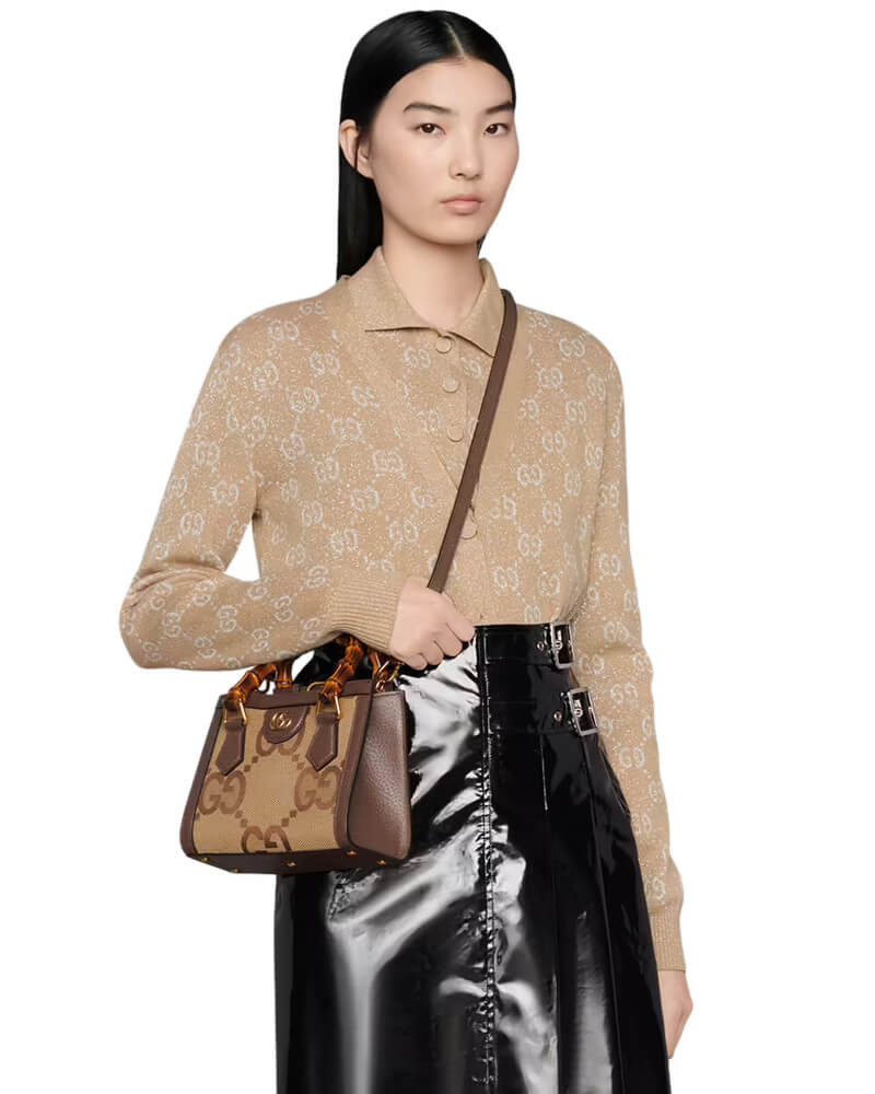 Gucci Diana Jumbo GG Mini Tote Bag 655661 Brown