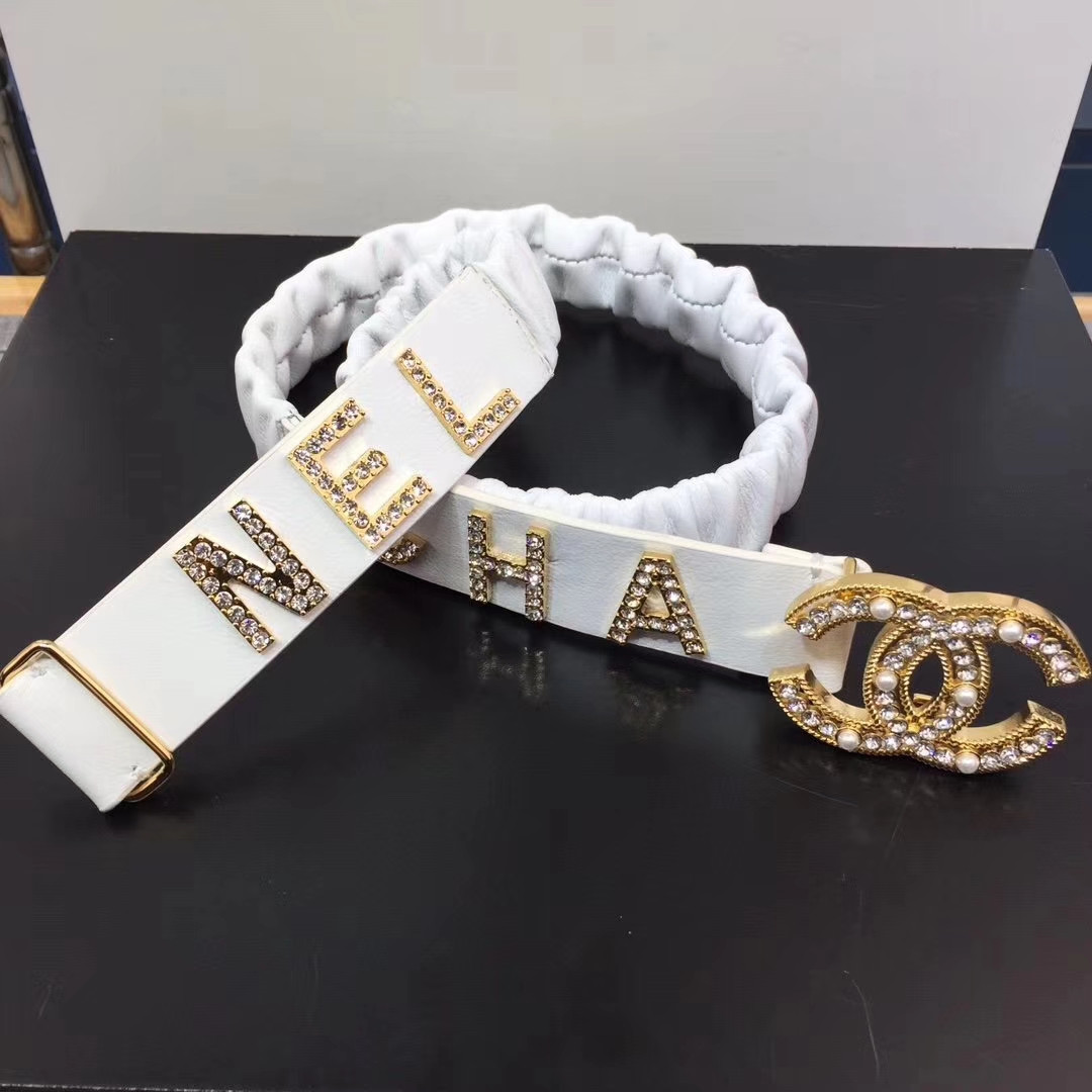Chanel Lambskin & Gold-Tone Metal Belt 94306