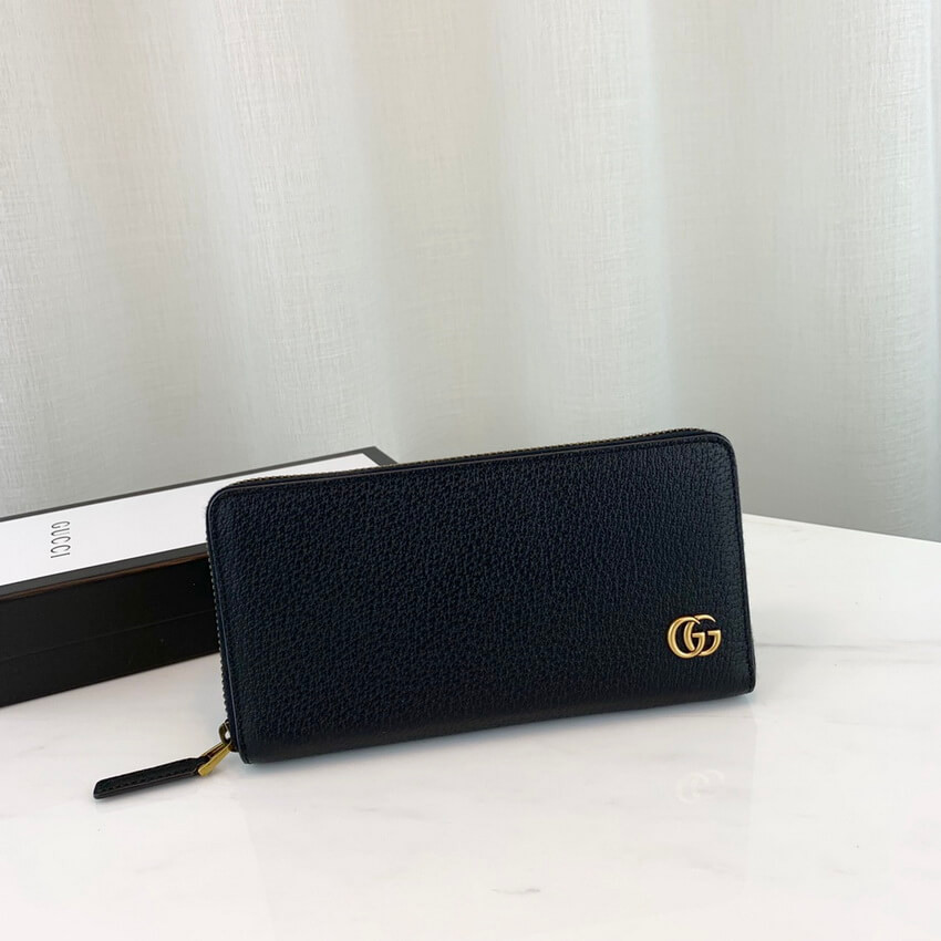 Gucci GG Marmont Metal-Free Tanned Leather Zip Around Wallet 428736