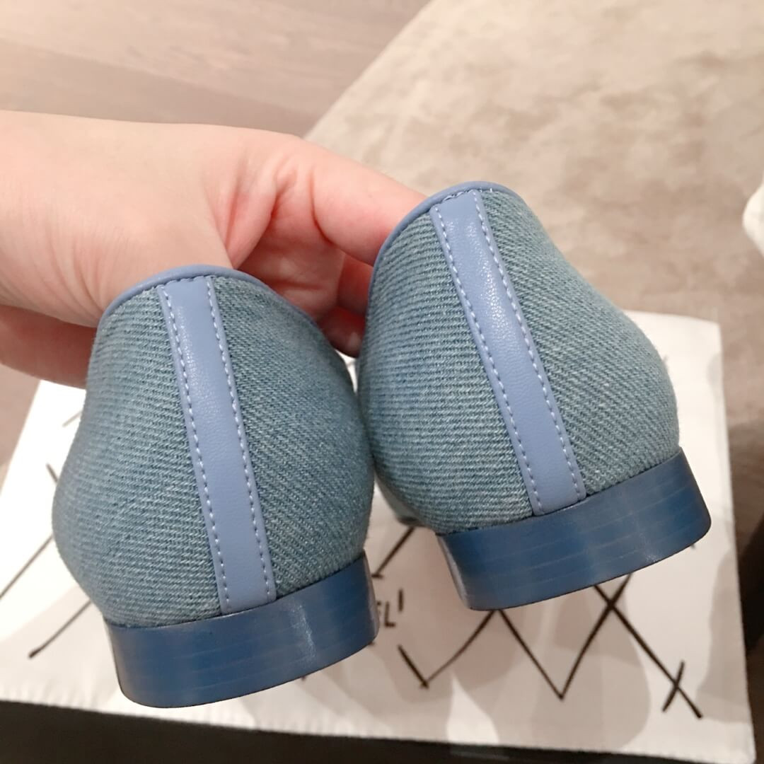 Chanel Denim Logo Loafers G35782