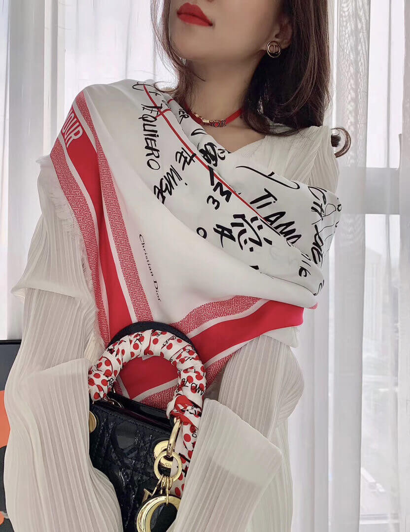 Dior Dioramour Graffiti Square Shawl C323