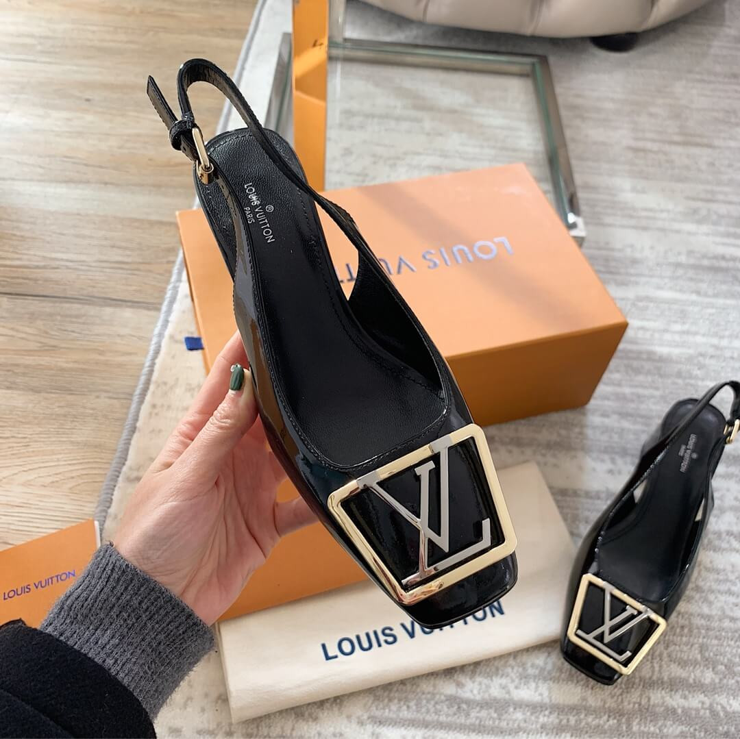 Louis Vuitton 5.5cm Madeleine Slingback Pump 1A646Z Black
