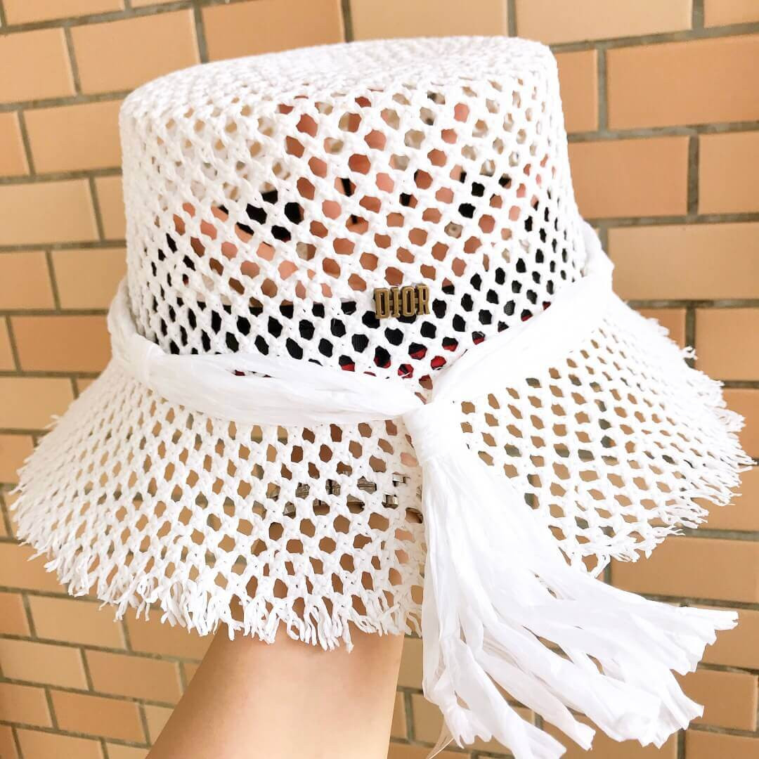 Christian Dior Bowknot Straw Hat 48853