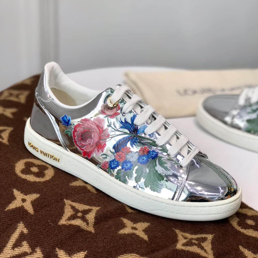 Louis Vuitton Metallic Silver Printed Frontrow Sneaker 1A5N7W