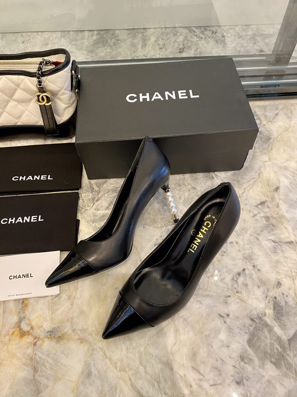 Chanel Lambskin & Grosgrain 8.5cm Heel Pumps G35536