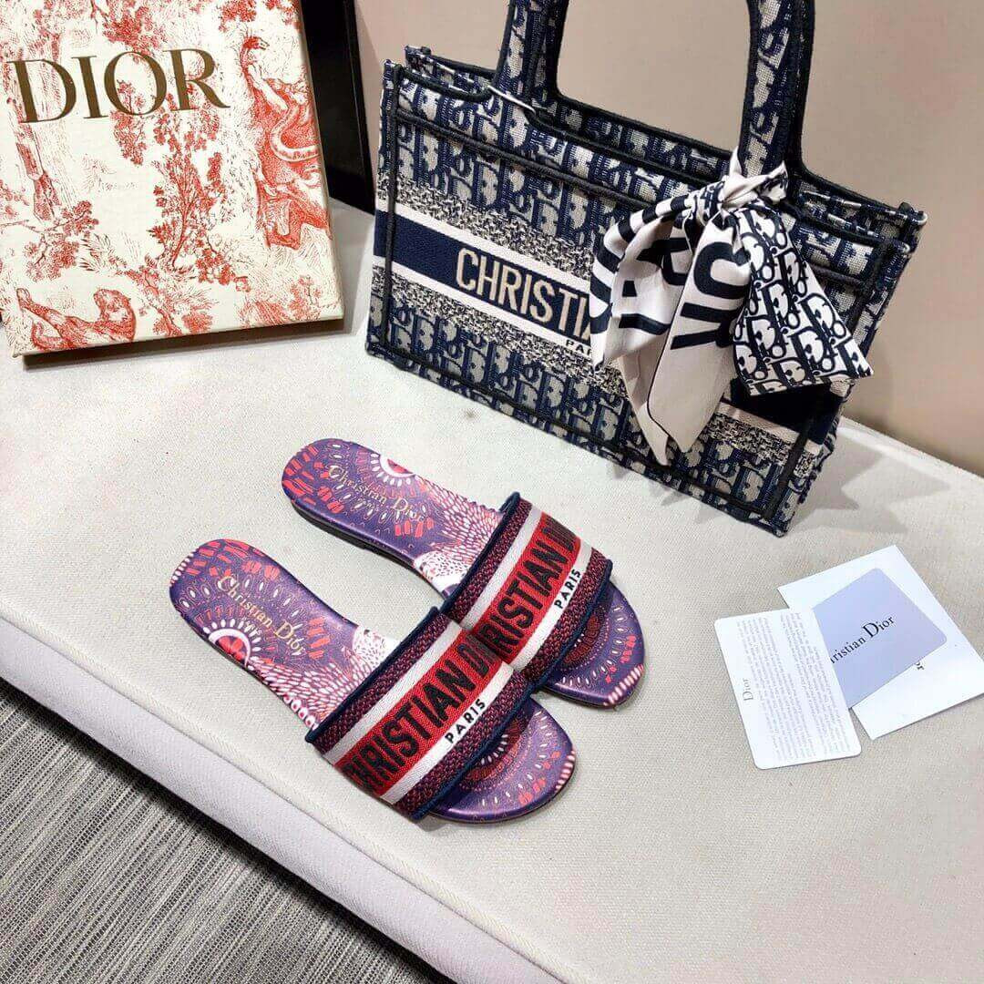 Dior Dway Mule In Embroidered Cotton KCQ3009
