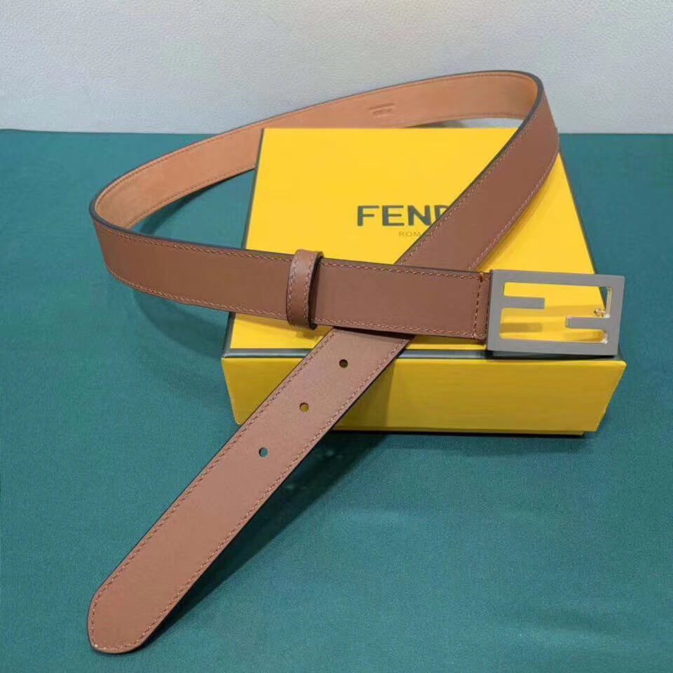 Fendi Baguette 30mm FF Buckle Belt 8C05311 Brown