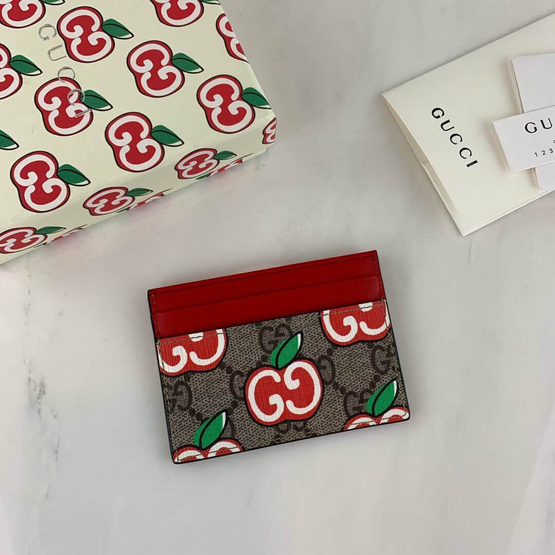 Gucci GG Apple Print Card Case 624898