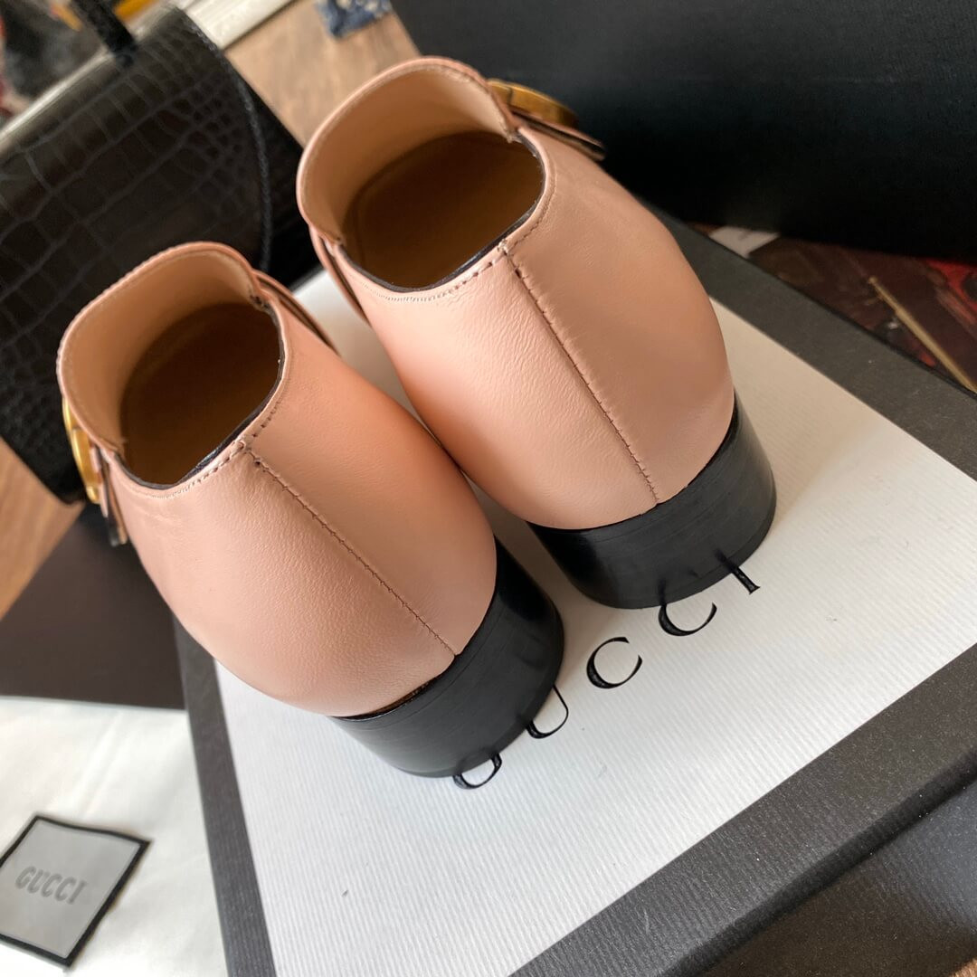 Gucci Leather Loafer with Double G 602496 Pink