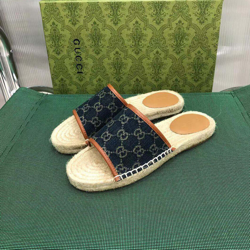 Gucci Jacquard GG Denim Sandal