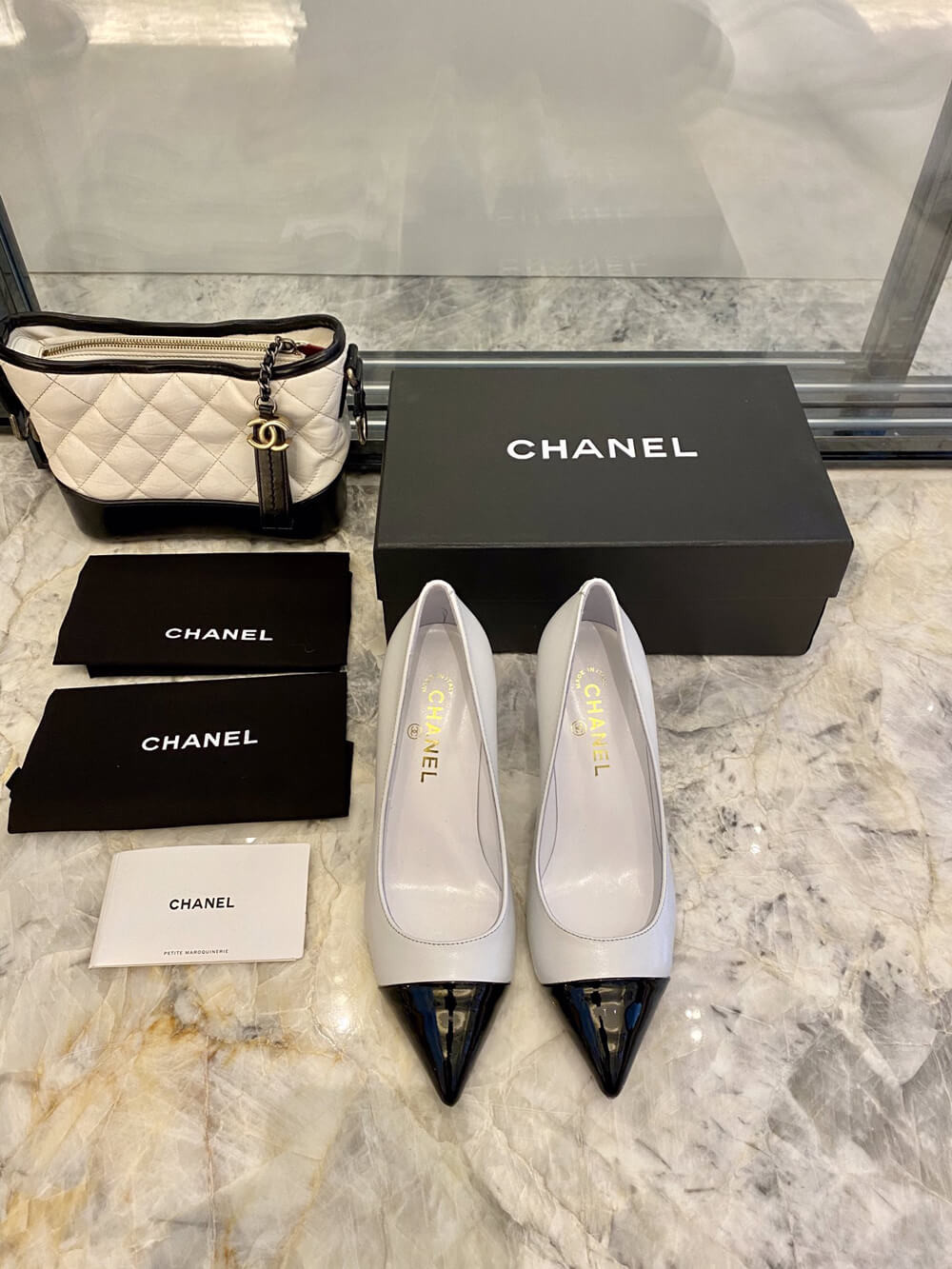 Chanel Lambskin & Grosgrain 8.5cm Heel Pumps G35536
