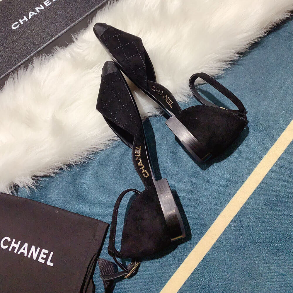 Chanel Suede Calfskin & Grosgrain Mary Janes G36048