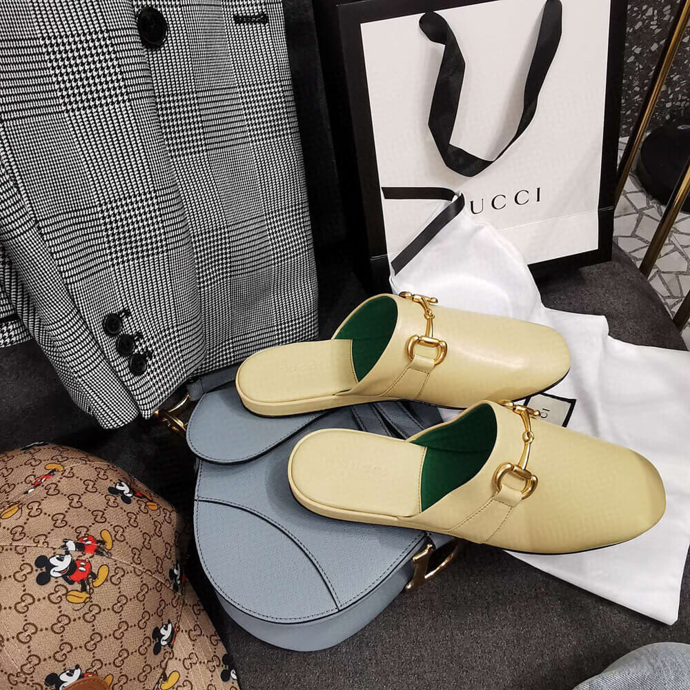 Gucci Leather Slipper 604075 Beige