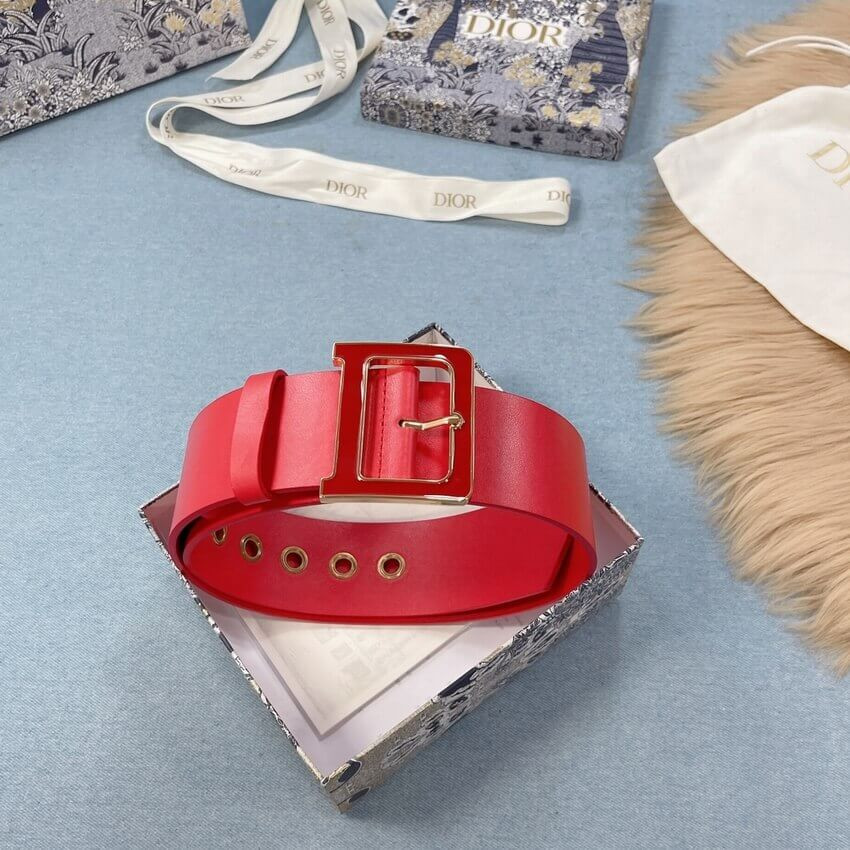 Christian Dior Diorquake 5.0cm Belt Red