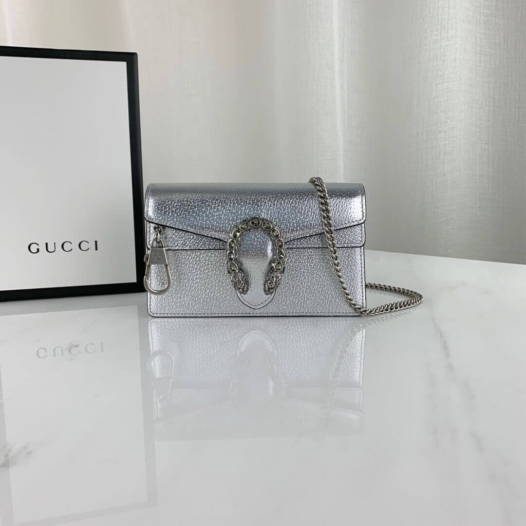 Gucci Silver Dionysus Super Mini Bag 476432