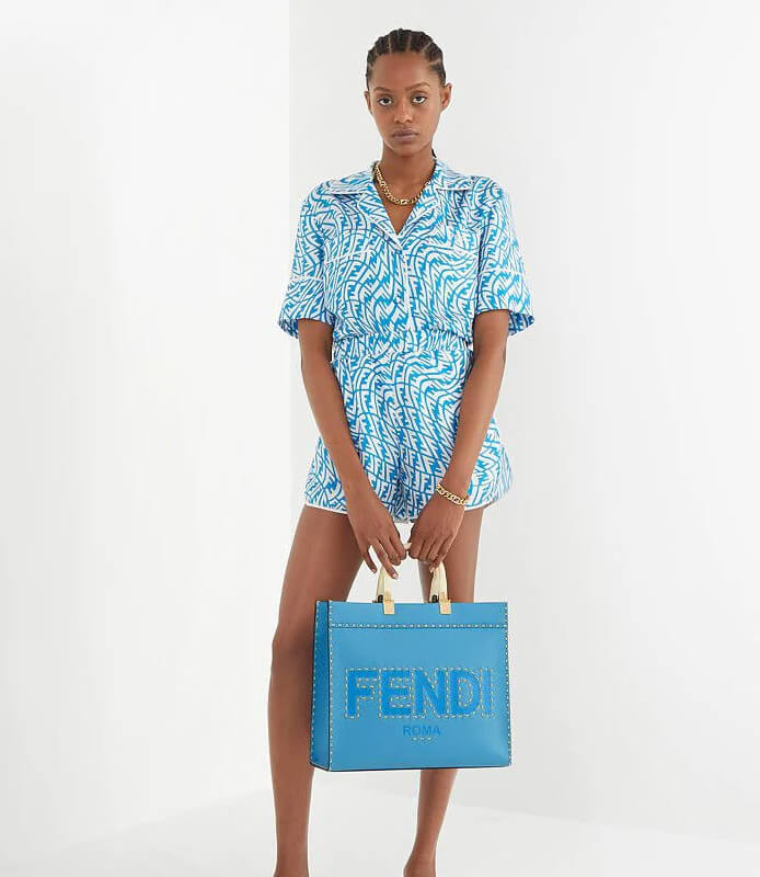 Fendi Medium Sunshine Shopper 8BH386 Blue