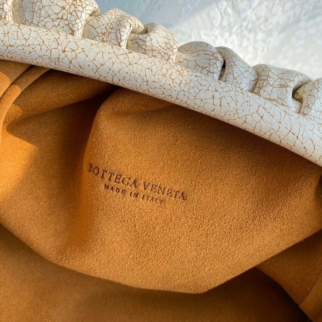Bottega Veneta The Pouch 20 In Beige Craquele Leather 576227