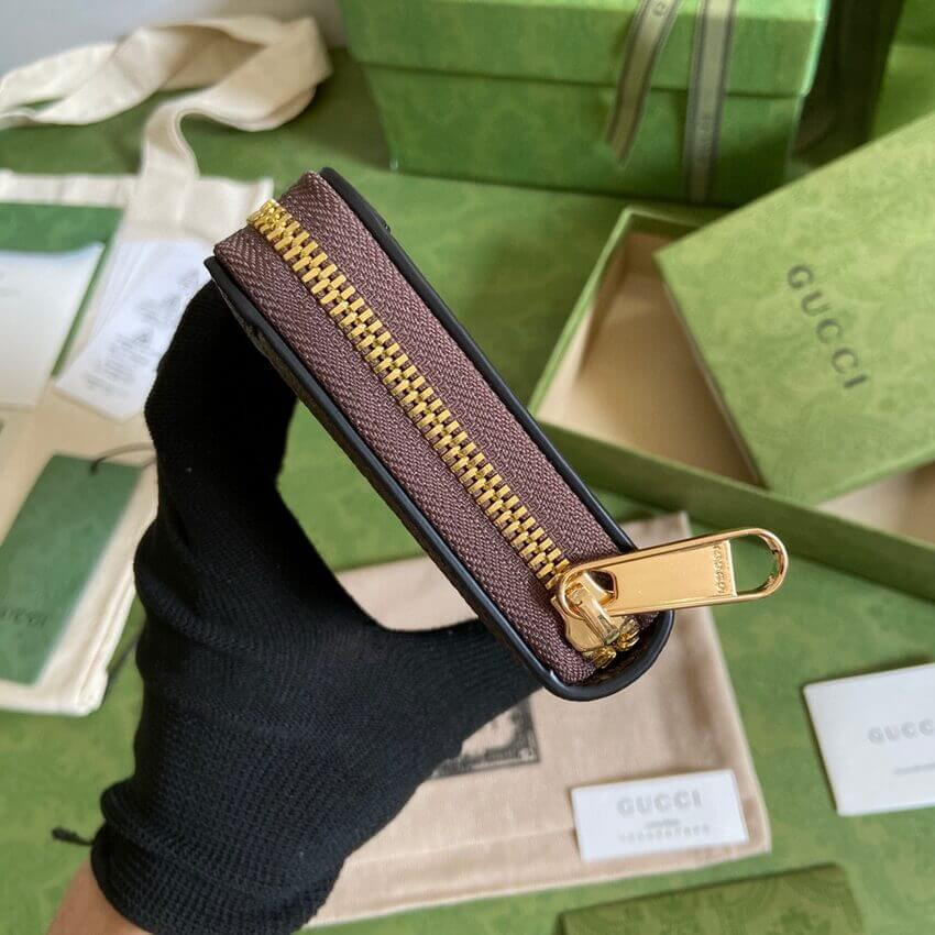 Gucci Geometric Motifs Ophidia Zip Around Wallet 523154