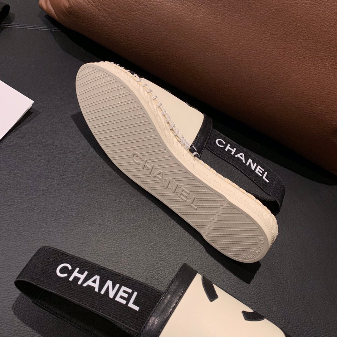 Chanel Slingback Espadrilles G34817 Beige/Black