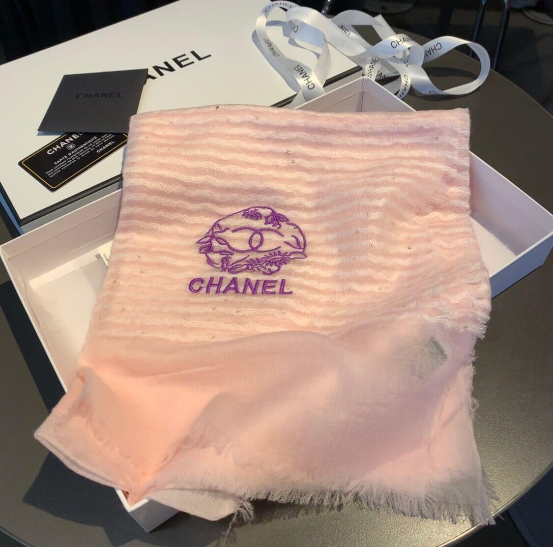 Chanel Cashmere CC Scarf A0340