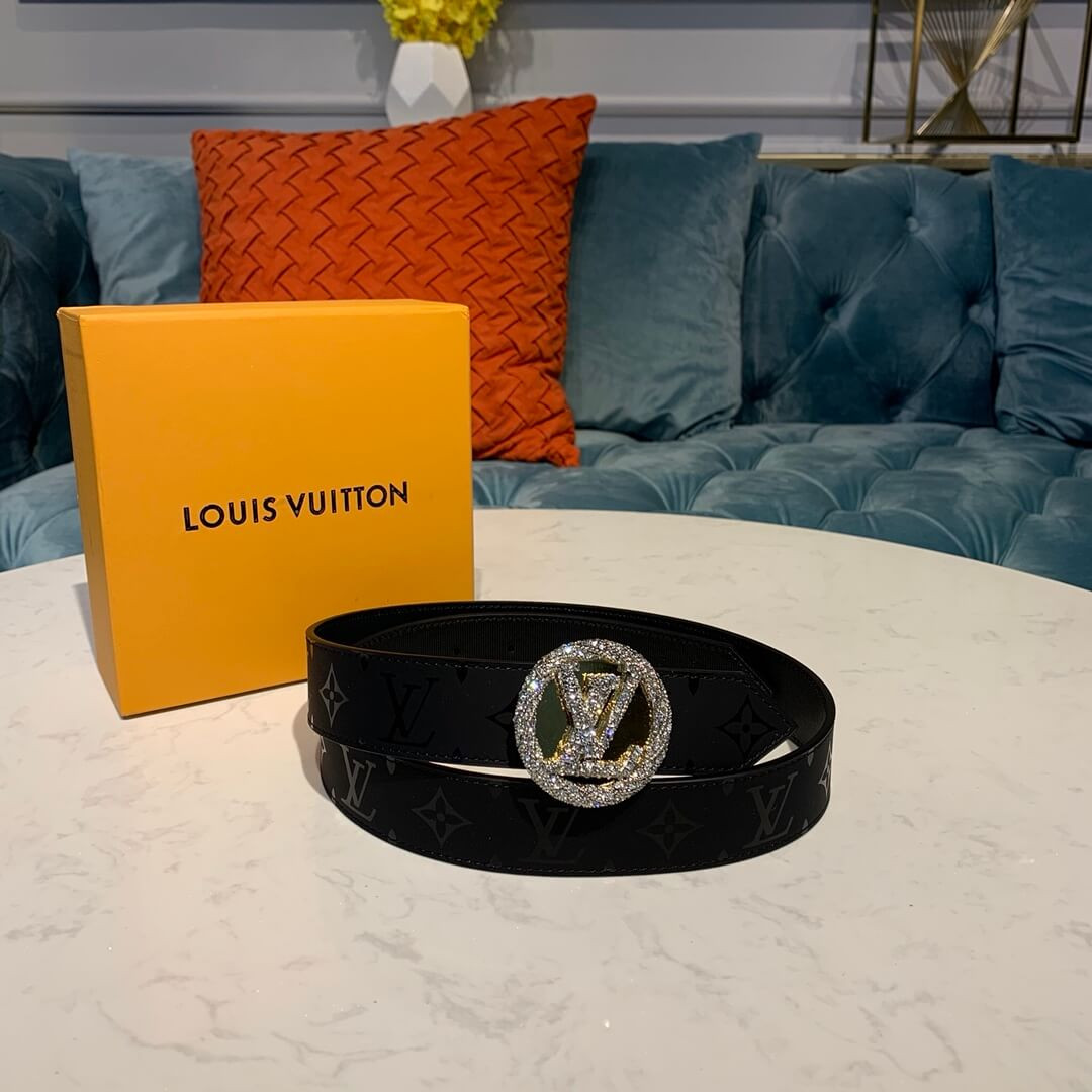Louis Vuitton LV Circle 30mm Reversible Belt M0139W Silver