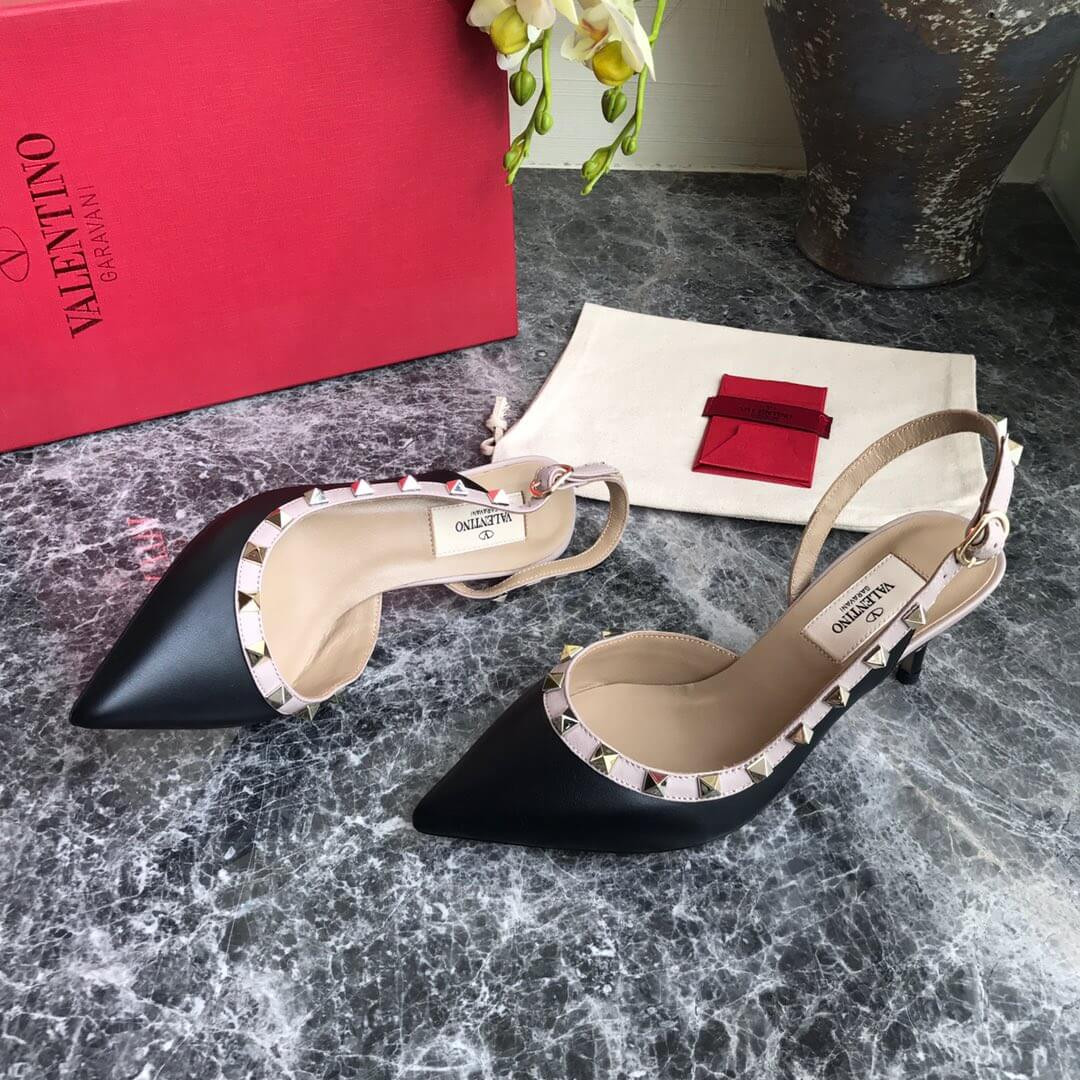 Valentino Garavani Rockstud Nappa Leather Slingback Pump 65mm Uw2s0h13