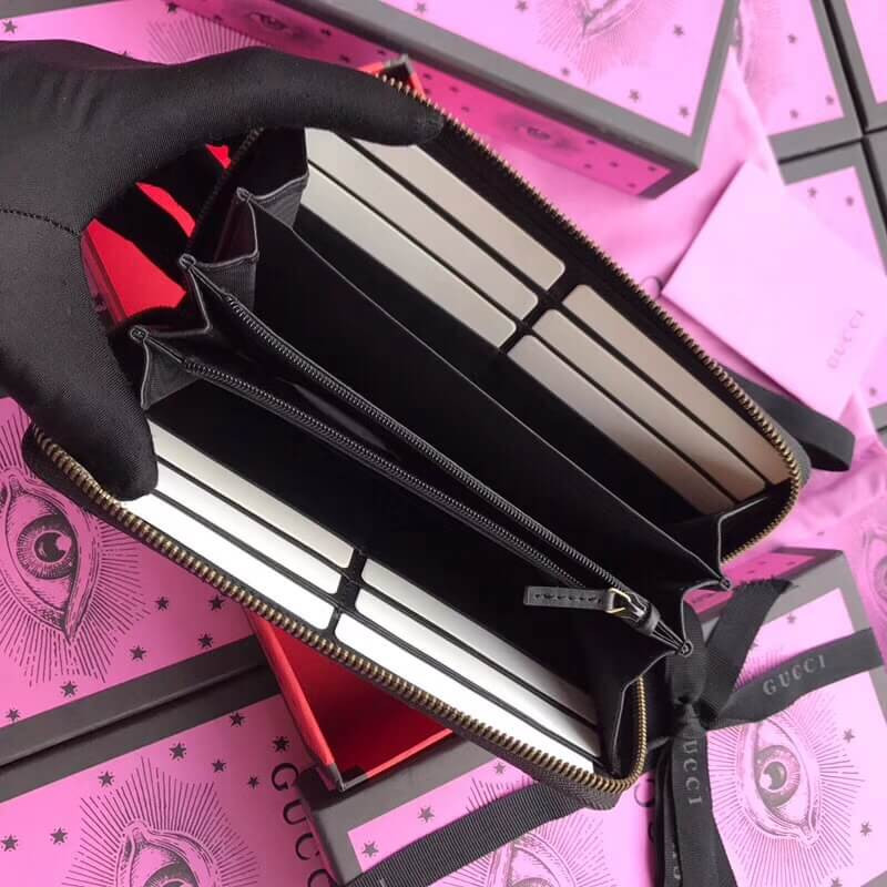 Gucci GG Animal Metal Marmont Studs Zip Around Wallet 443123