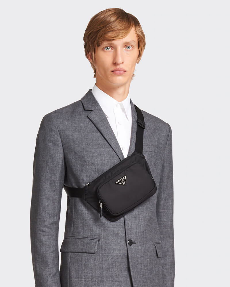 Prada Re-Nylon and Saffiano Leather Shoulder Bag 2VH128