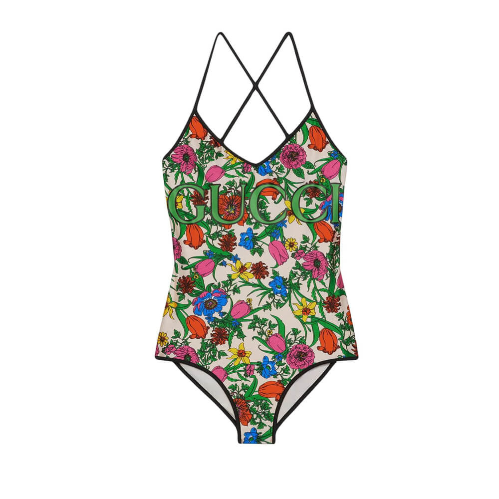 Gucci Pop Flora Print One Piece Swimsuit 514977-1