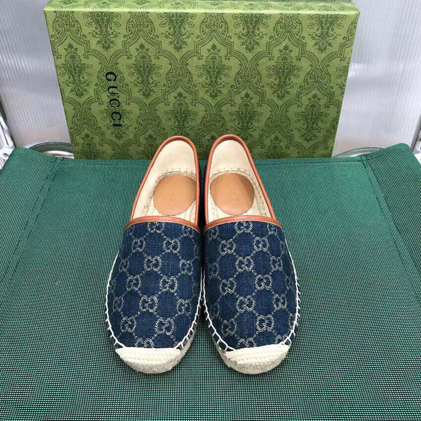Gucci Jacquard GG Denim Espadrille 580877
