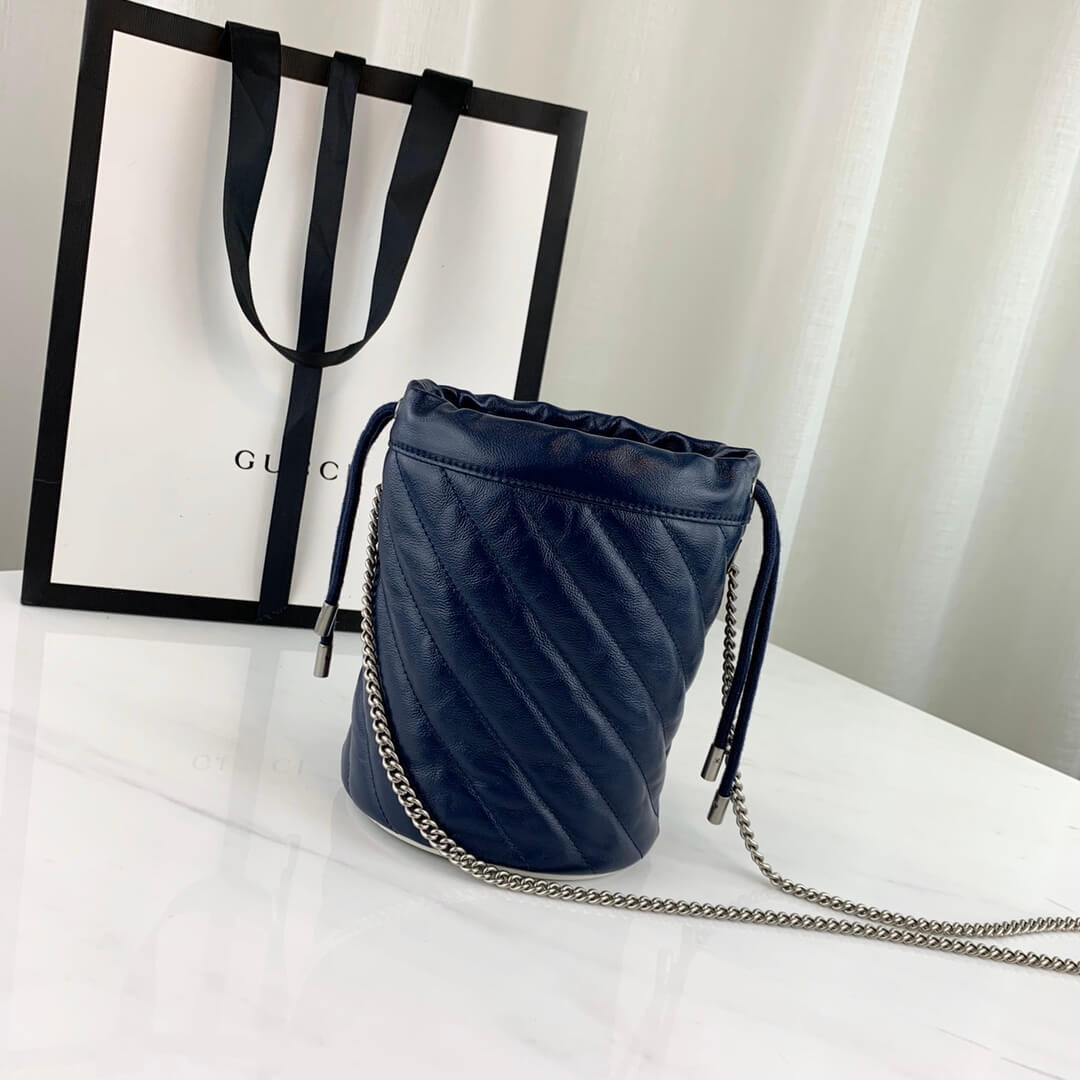 Gucci GG Marmont Mini Bucket Bag 573817 Blue
