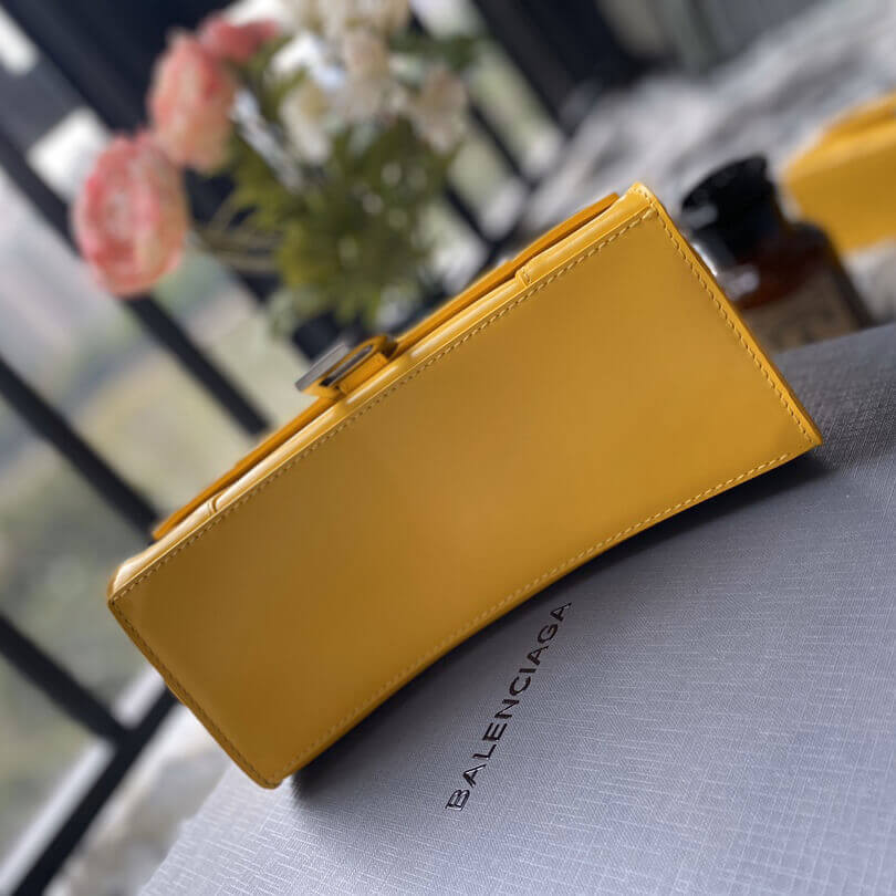 Balenciaga Hourglass S Shiny Box Calfskin Tote