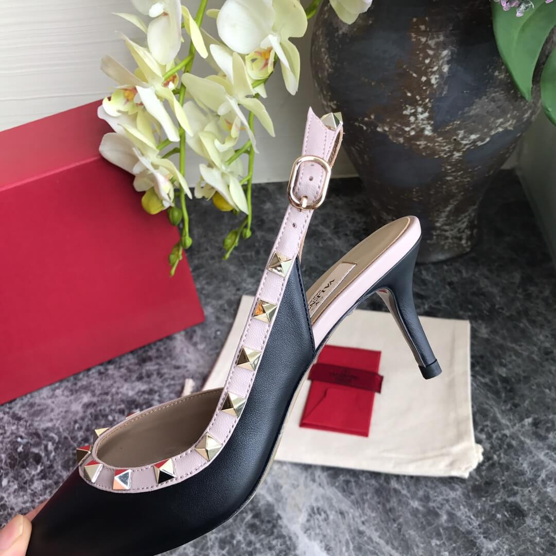 Valentino Garavani Rockstud Nappa Leather Slingback Pump 65mm Uw2s0h13