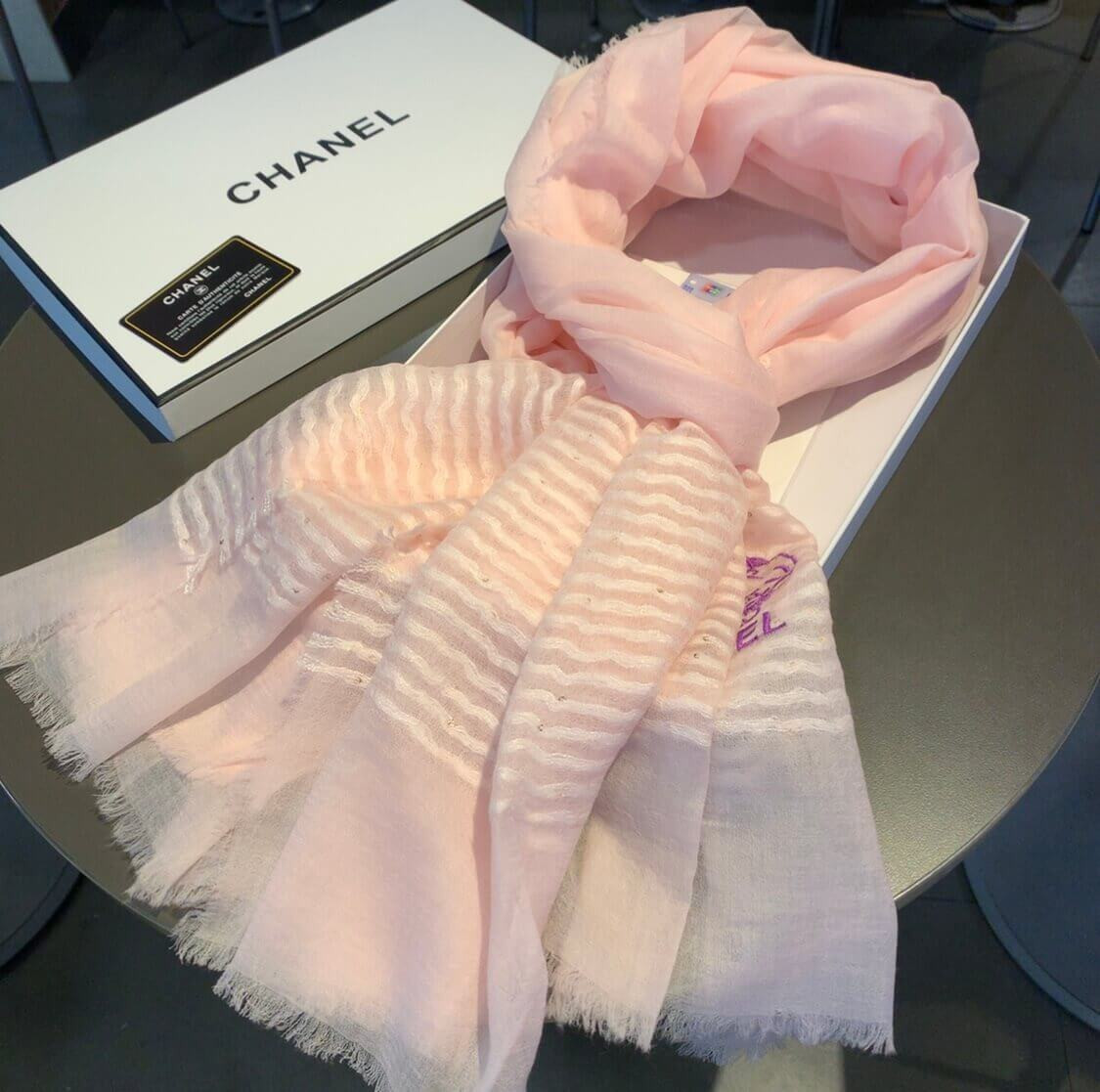 Chanel Cashmere CC Scarf A0340