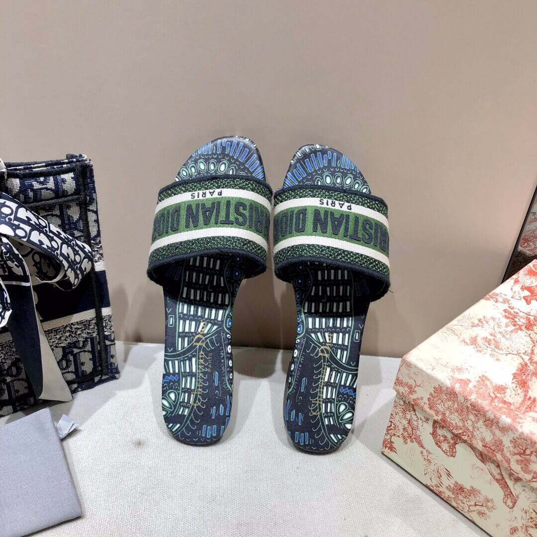 Dior Dway Mule In Embroidered Cotton KCQ3010