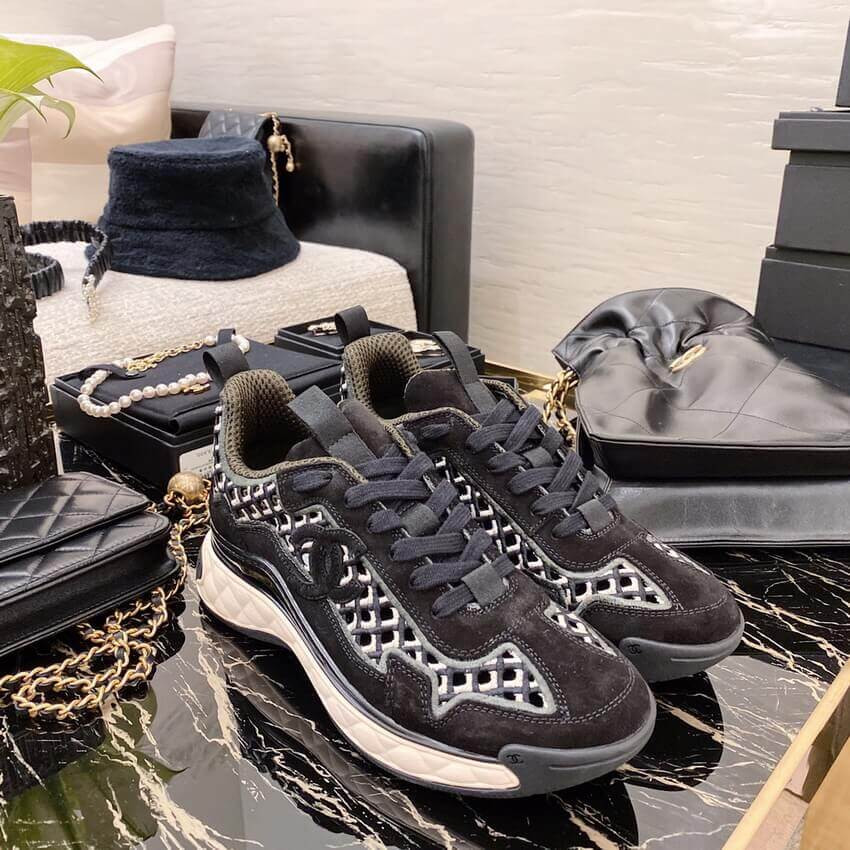 Chanel Suede Check Sneakers G37126