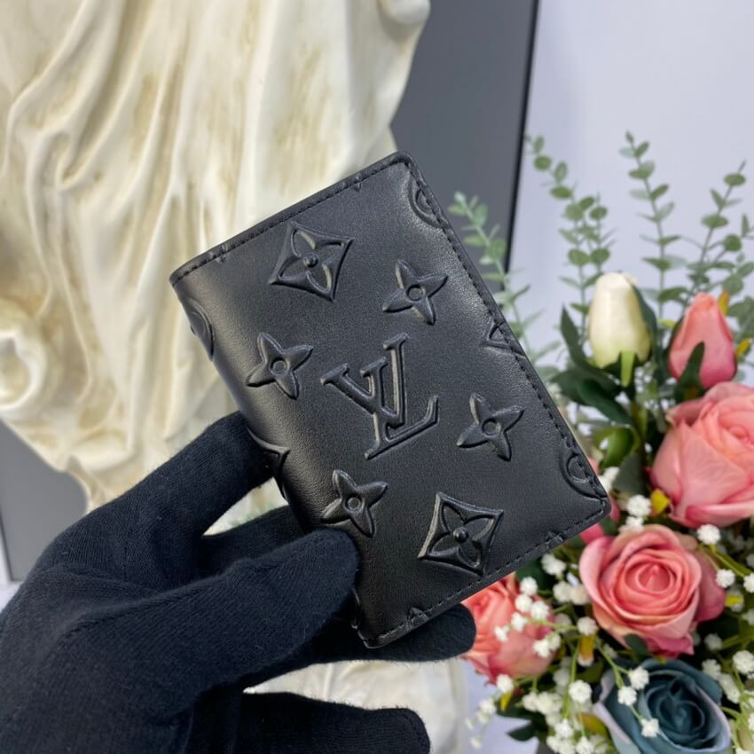 Louis Vuitton Monogram Seal Cowhide Leather Slender Pocket Organiser M80508