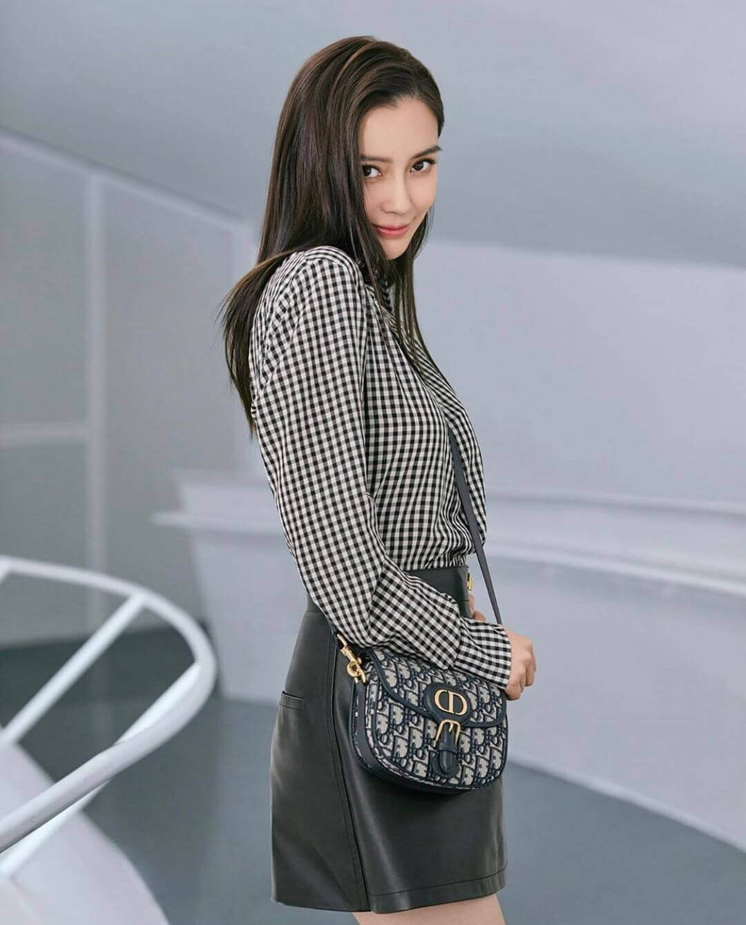 Christian Dior Small Dior Bobby Bag in Blue Dior Oblique Jacquard M9317